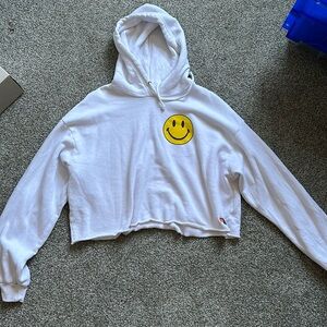 Aviator Nation Smiley Cropped Hoodie